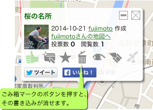 書き込み削除ボタン説明図